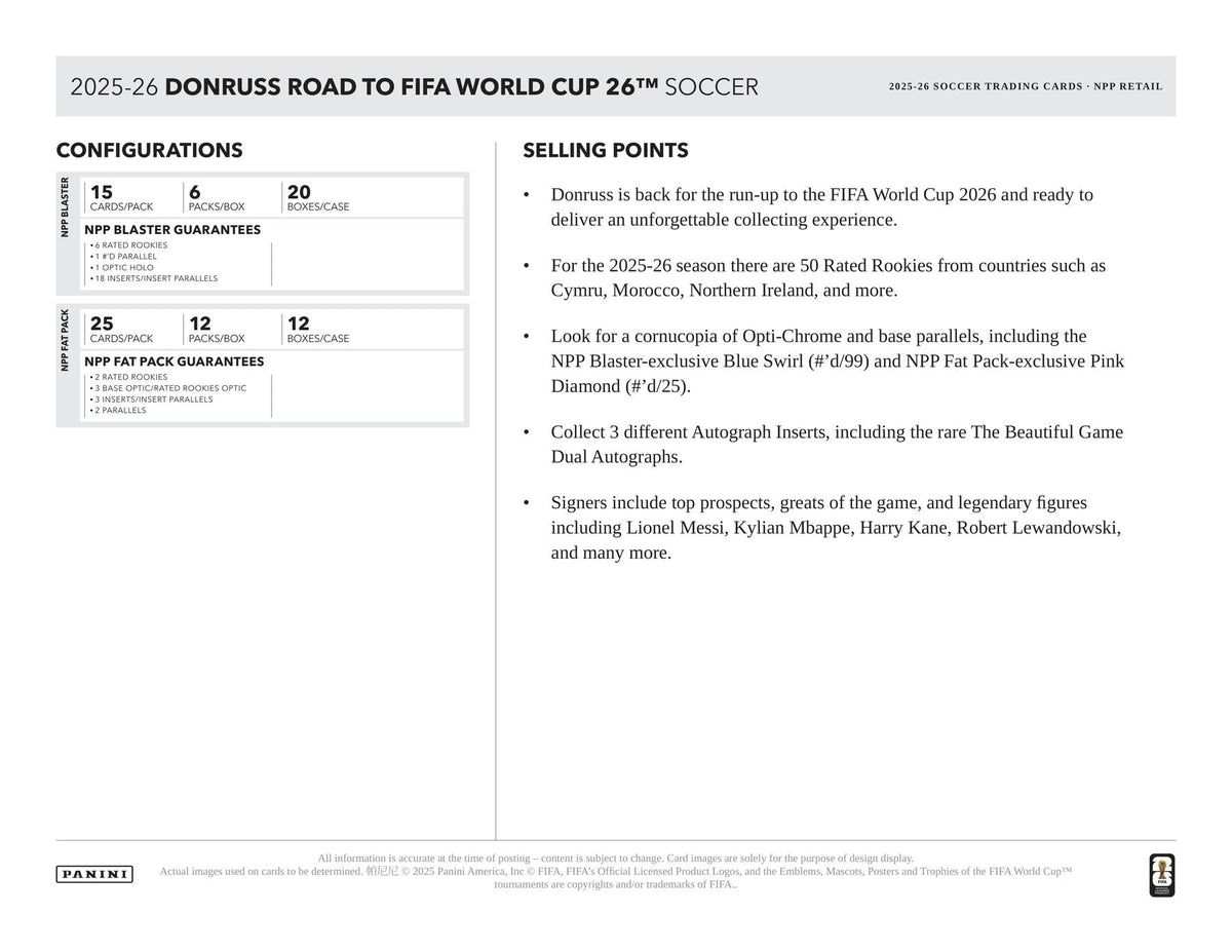 2025/26 Panini Donruss Road to FIFA World Cup Soccer Jumbo Value