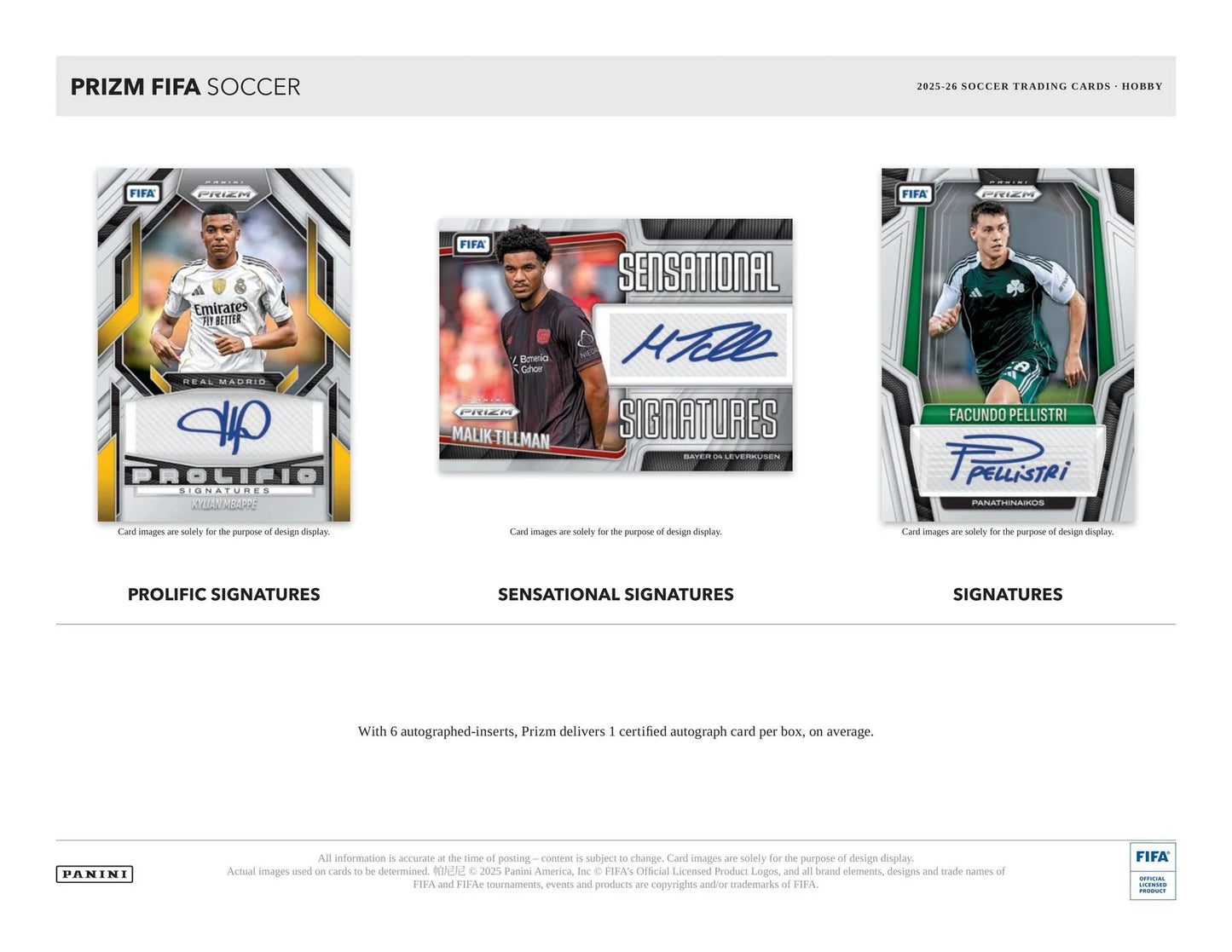2025–26 Panini Prizm FIFA Soccer Hobby Box