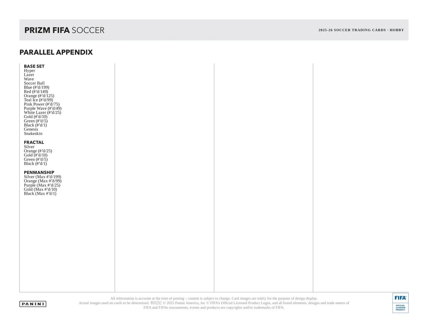 2025–26 Panini Prizm FIFA Soccer Hobby Box