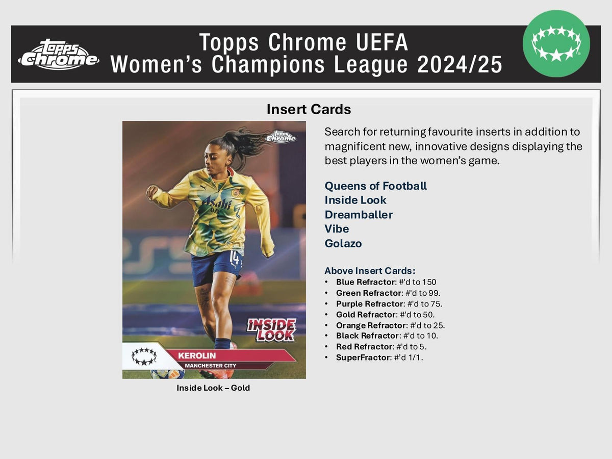 2024/25 Topps Chrome UEFA Women's Champions League Soccer 7-Pack Blaster – product image 11