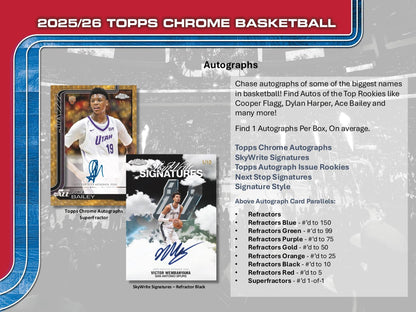 2025/26 Topps Chrome Basketball Hobby Jumbo — image 7